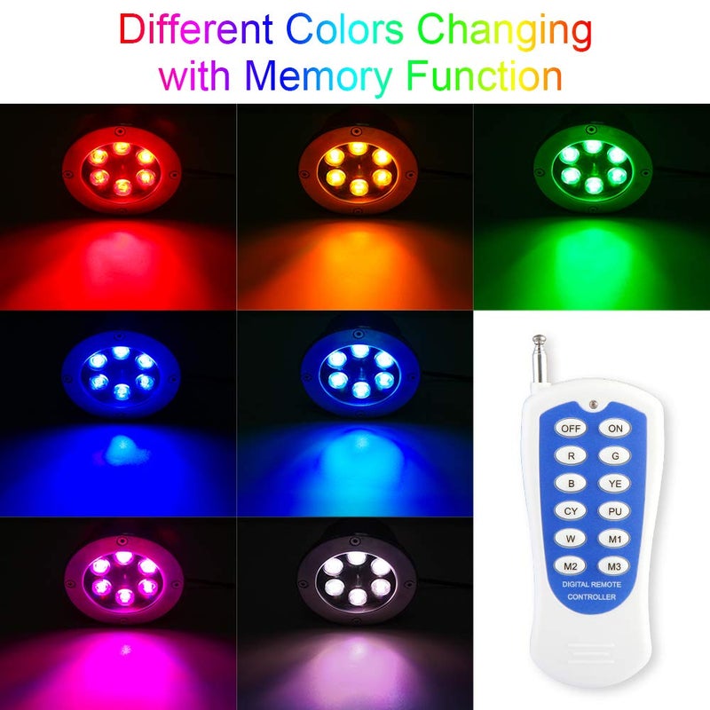 RSN LED إضاءة المناظر الطبيعية LED RSN 18W RGB ضوء تحت الأرض IP65 مقاوم للماء 12V أضواء المناظر الطبيعية تحكم عن بعد لمدخل السيارة سطح الدرج حديقة أضواء خارجية - Image 3